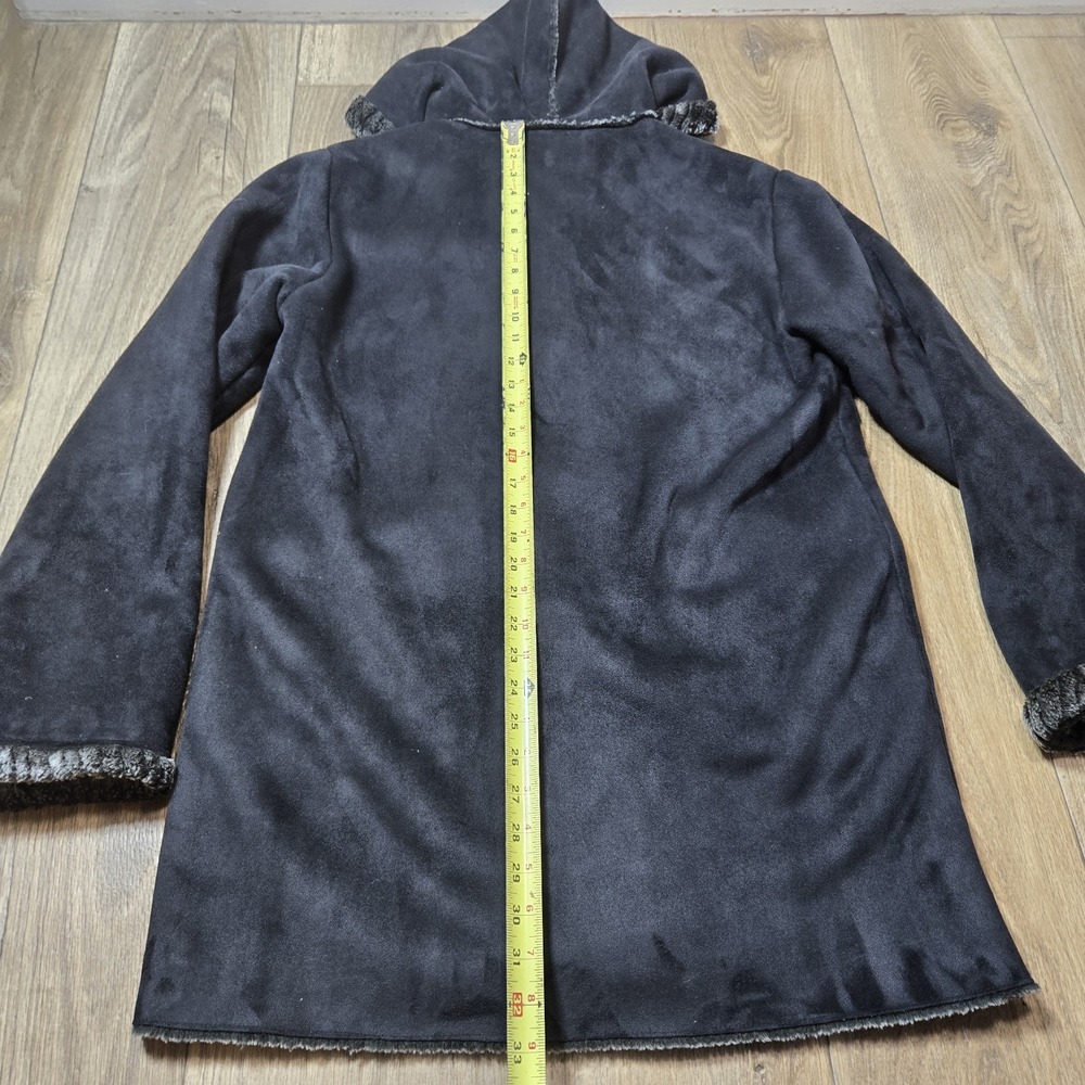 ST. JOHN'S BAY‎ WOMENS BROWN THICK FAUX SUEDE PARKA FAUX FUR LINED JACKET COAT L - Picture 10 of 12